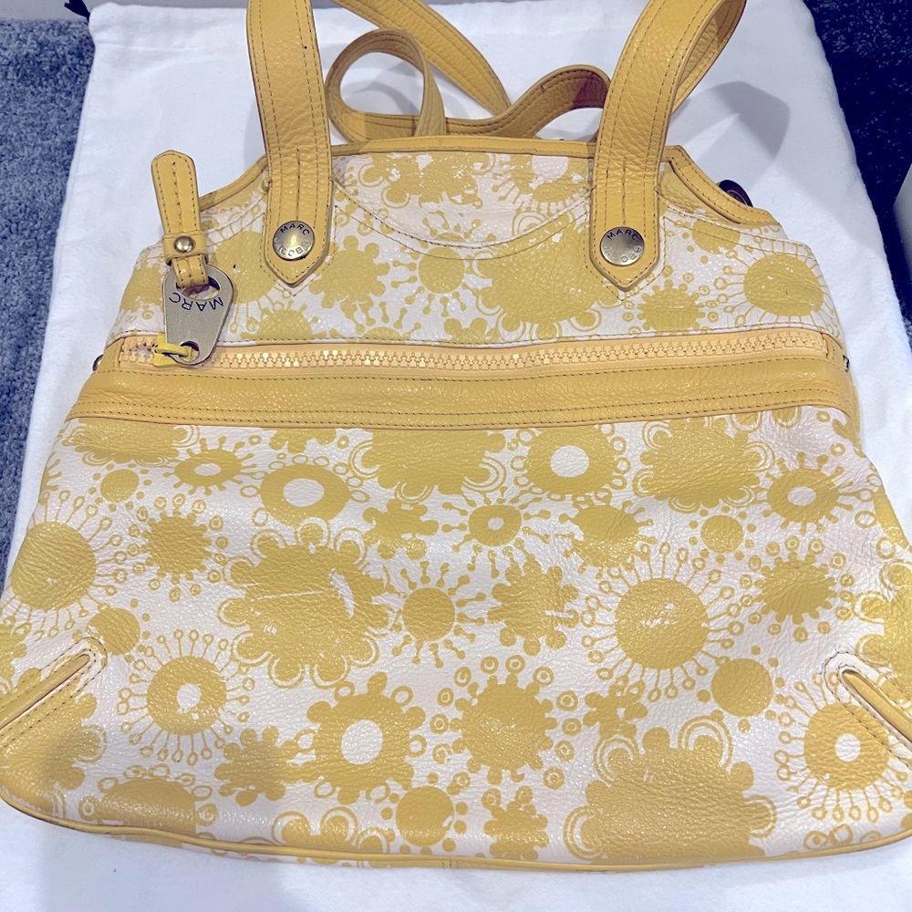 Marc Jacobs Yellow Daisy Pebbled Leather Purse (2000s) Vintage